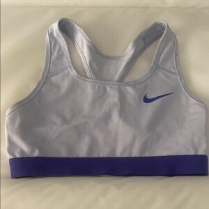 Nike Women’s Racerback Sports Bra – Size S – Light Lavender & Royal Blue
